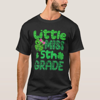 Little Miss 5Th Grade Pop It St Patrick's Day Stud T Shirt