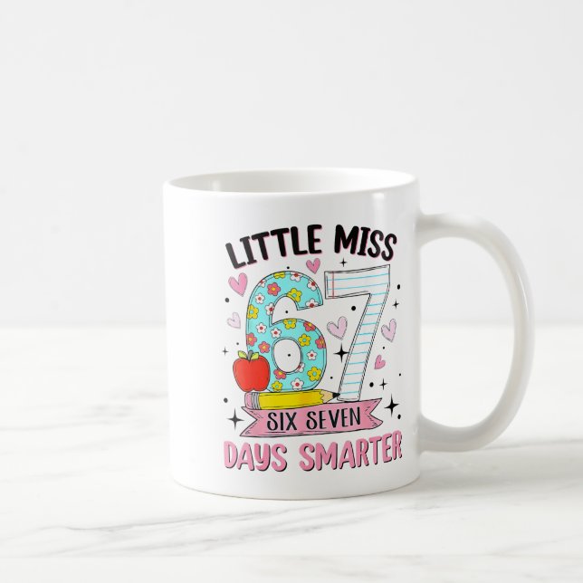 Little Miss 67 Days Smarter Coquette Bow 67th Day  Kaffemugg (Höger)