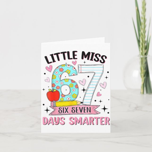 Little Miss 67 Days Smarter Coquette Bow 67th Day  Kort (Framsida)