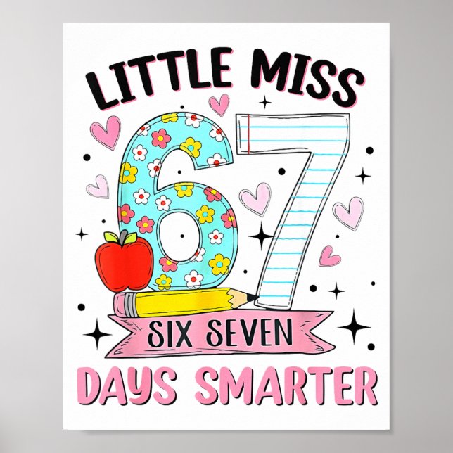 Little Miss 67 Days Smarter Coquette Bow 67th Day  Poster (Framsidan)