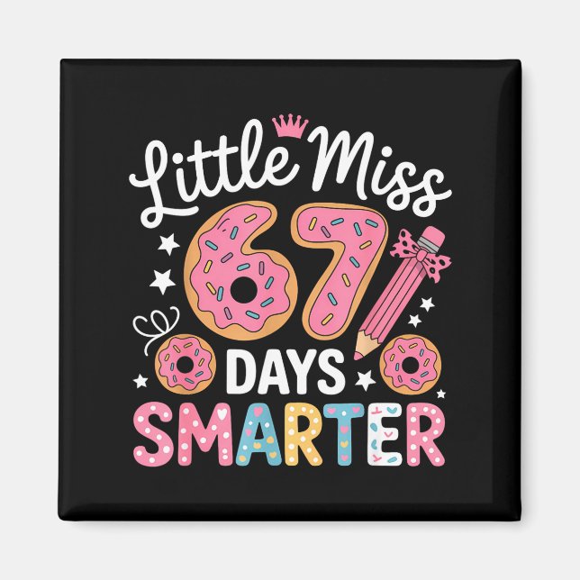 Little Miss 67 Days Smarter Kids Girls 67th Day Of Magnet (Framsidan)