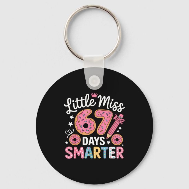 Little Miss 67 Days Smarter Kids Girls 67th Day Of Nyckelring (Framsida)
