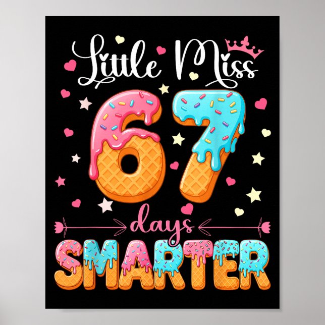 Little Miss 67 Days Smarter Kids Girls 67th Day Of Poster (Framsidan)