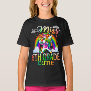 Little Miss 6e Klass Cutie Unicorn Rainbow T Shirt