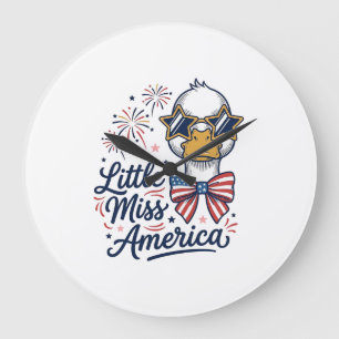 Little Miss America Patriotisk Anka Vintage Tröja Stor Klocka