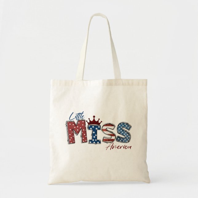 Little Miss America Tote Bag Tygkasse (Framsidan)