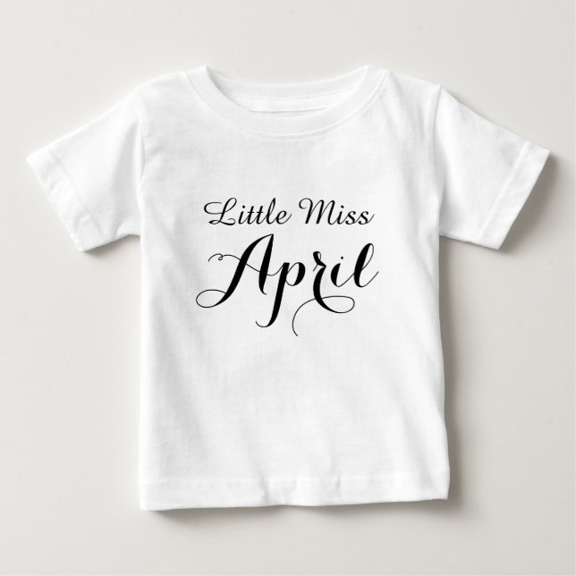 Little Miss April Baby Tutu Bodykostym Tee (Framsida)