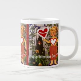 Little Miss Blondie Hiker Valentine Kopp 2 Jumbo Mugg