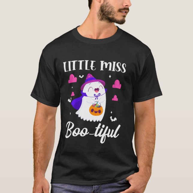Little Miss Boo Tiful Halloween Ghost Boo Funny T Shirt (Framsida)