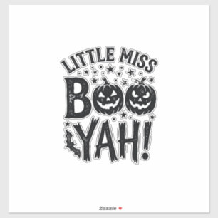 Little Miss Boo Yah Vintage Halloween Tröja Design Klistermärken
