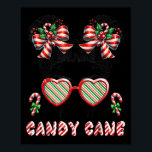 Little Miss Candy Cane Christmas Messy Bun Toddler Poster<br><div class="desc">Little Miss Candy Cane Christmas Messy Bun Toddler Girl Kids</div>