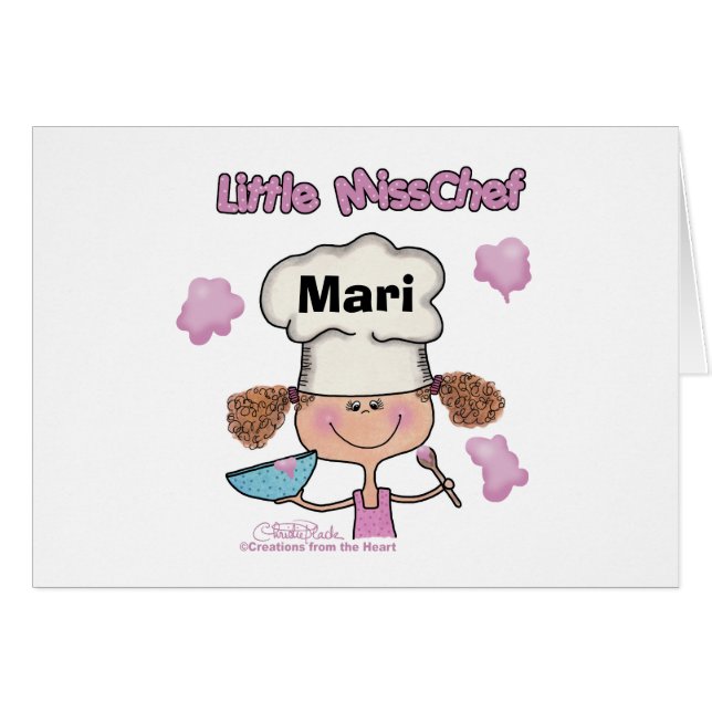 Little Miss Chef Personalize Hälsningskort (Framsidan Horizontal)