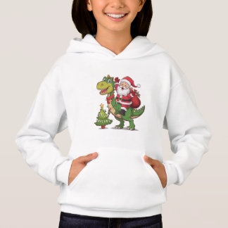 "Little Miss Christmas Dinosaur Hoodie T Shirt