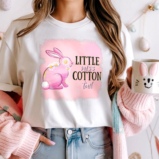 Little Miss Cotton Svan Rosa Bunny Påsk T Shirt (Skapare uppladdad)
