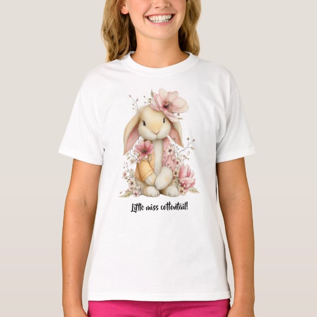 Little Miss Cottontail T Shirt (Framsida)