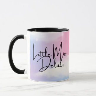 Little Miss Delulu Girly Pastel Rosa Mugg