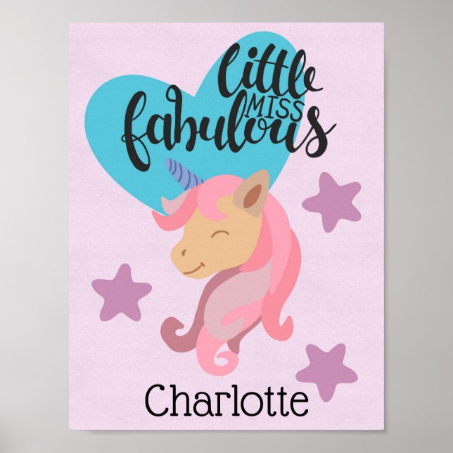 Little Miss Fabulous Unicorn Poster (Framsidan)
