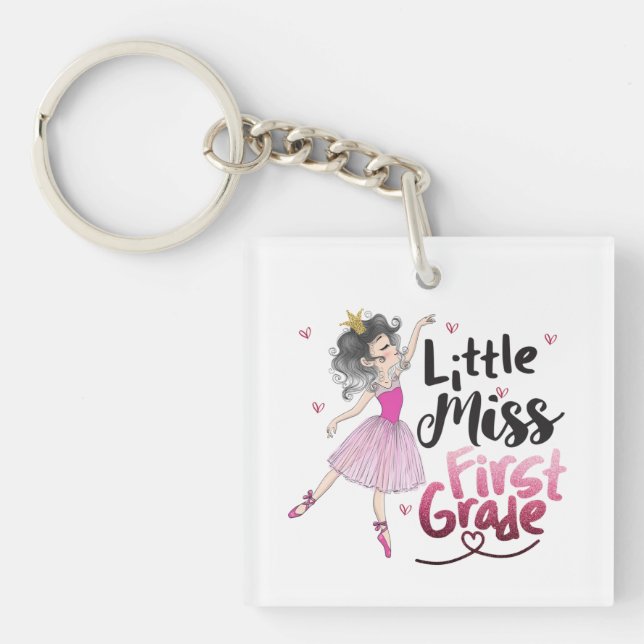 Little Miss First Grade Keychain – Back to School (Framsidan)