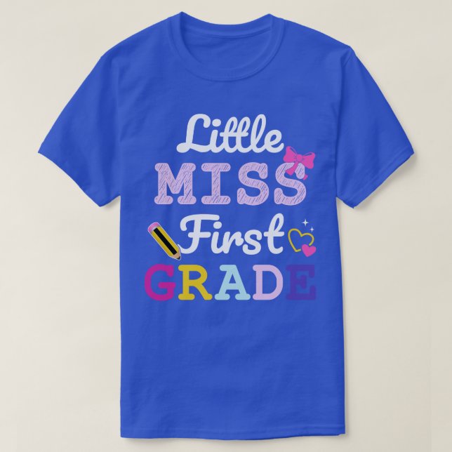 Little miss first klass 1st back to school flickor t shirt (Design framsida)