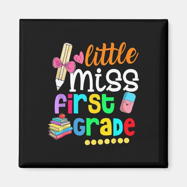 Little Miss First Klass Back to school 1st Grader Magnet (Framsidan)