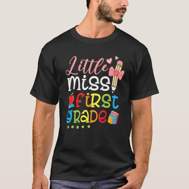 Little Miss First Klass Back to school Girls 1st G T Shirt (Framsida)