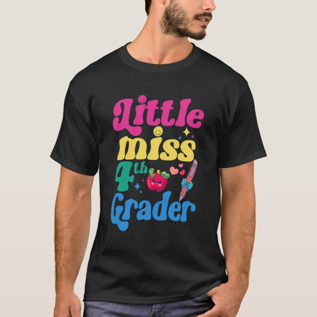 Little Miss Fjärde Klass Funny Back to school 4:te T Shirt (Framsida)