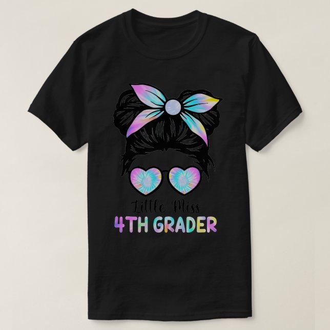 Little Miss Fjärde Klass Girl Back to school 4:e T Shirt (Design framsida)