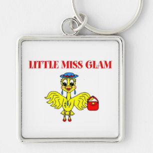 LITTLE MISS GLAM FYRKANTIG SILVERFÄRGAD NYCKELRING