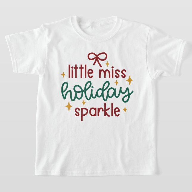Little Miss Helgdag Gnistra jul T Shirt (Laydown)