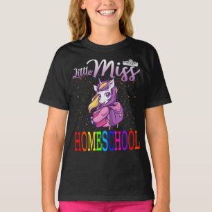 Little Miss Homeschool Unicorn T Shirt