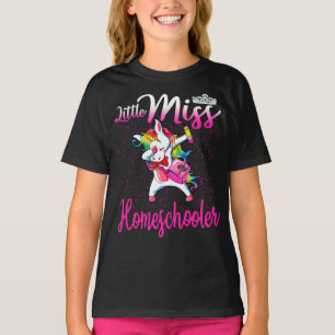Little Miss Homeschooler Unicorn Back to school T Shirt