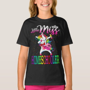 Little Miss Homeschooler Unicorn Back to school T Shirt