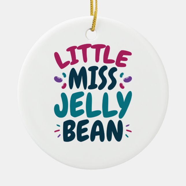 Little Miss Jelly Bean Påsk Candy Nickname Julgransprydnad Keramik (Framsidan)