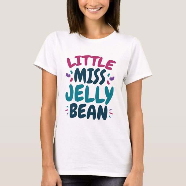 Little Miss Jelly Bean Påsk Candy Nickname T Shirt (Framsida)