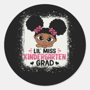Little Miss Kindergarten Grad Studenten Graduated Runt Klistermärke