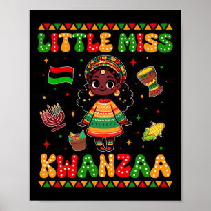 Little Miss Kwanzaa Lycklig Kwanzaa Black Girl Tod Poster