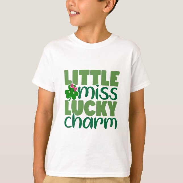 Little Miss Lucky Charm T Shirt (Framsida)