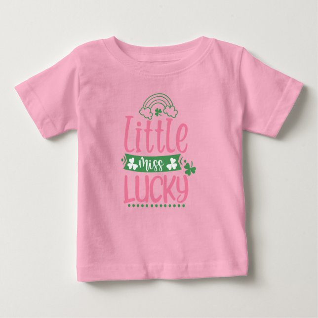 Little Miss Lucky Girl St Patrick T-Shirt för barn (Framsida)
