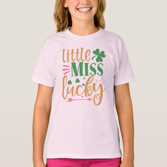 Little Miss Lucky St Patrick T-Shirt för barn (Framsida)