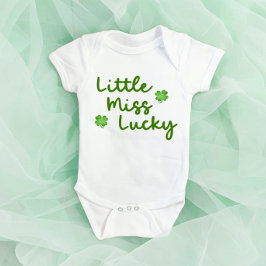 Little Miss Lucky St patrick's day Grönt Klöver T Shirt