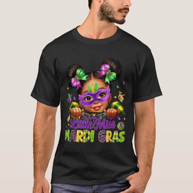 Little Miss Mardi Gras Carnival New Orleans Fleur  T Shirt (Framsida)