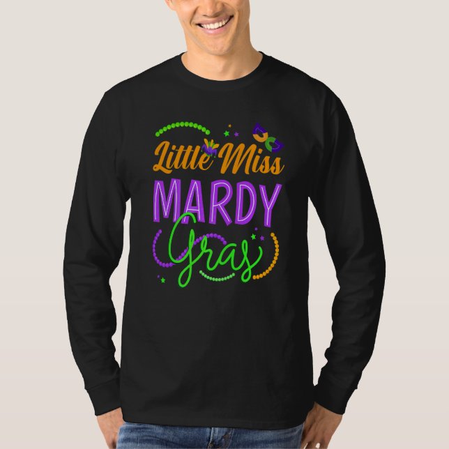 Little Miss Mardi Gras Funny T Shirt (Framsida)