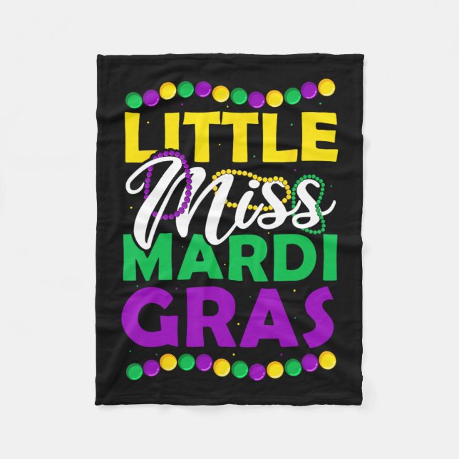 Little Miss Mardi Gras Kids Carnival Apparel Fleecefilt (Framsidan)