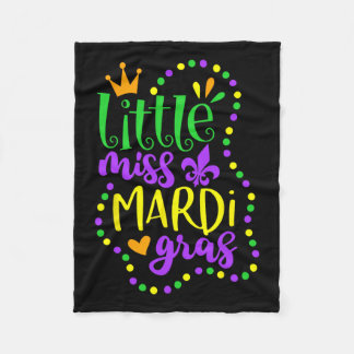 Little Miss Mardi Gras Kids Carnival Apparel Girls Fleecefilt