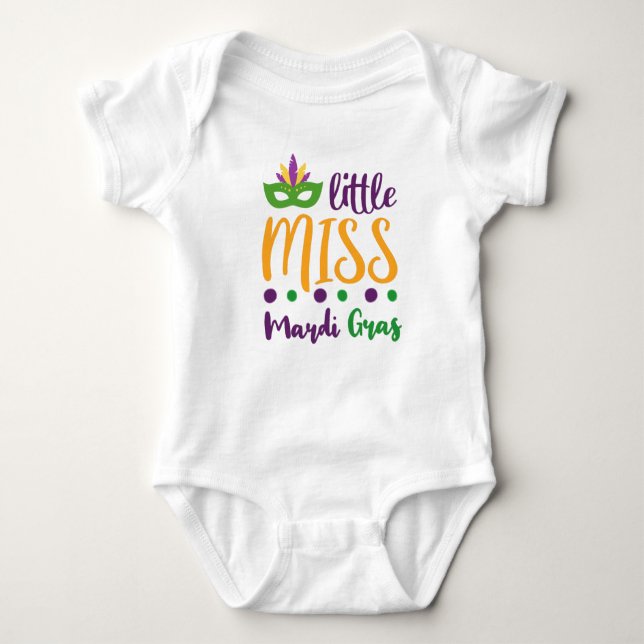 Little Miss Mardi Gras // Roligt Cute T Shirt (Framsida)