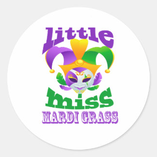 Little Miss Mardi Gras Runt Klistermärke