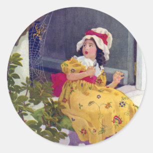 Little Miss Muffet Nursery Rhyme Runt Klistermärke