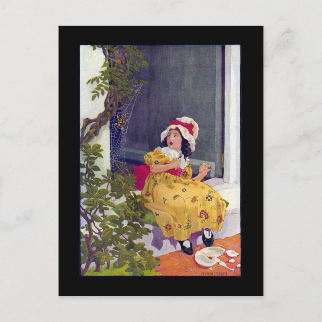 Little Miss Muffet Nursery Rhyme Vykort (Framsida)