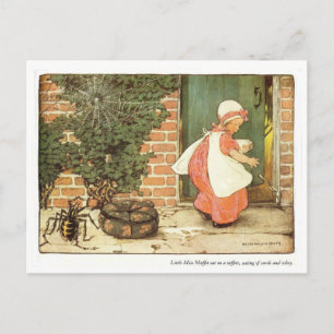 Little Miss Muffet Nursery Rhyme Vykort