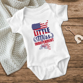 Little Miss Oberoende Rött vitt blått Julflicka T Shirt